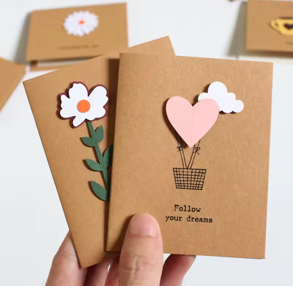 12er Set Grußkarten – schlicht & liebevoll