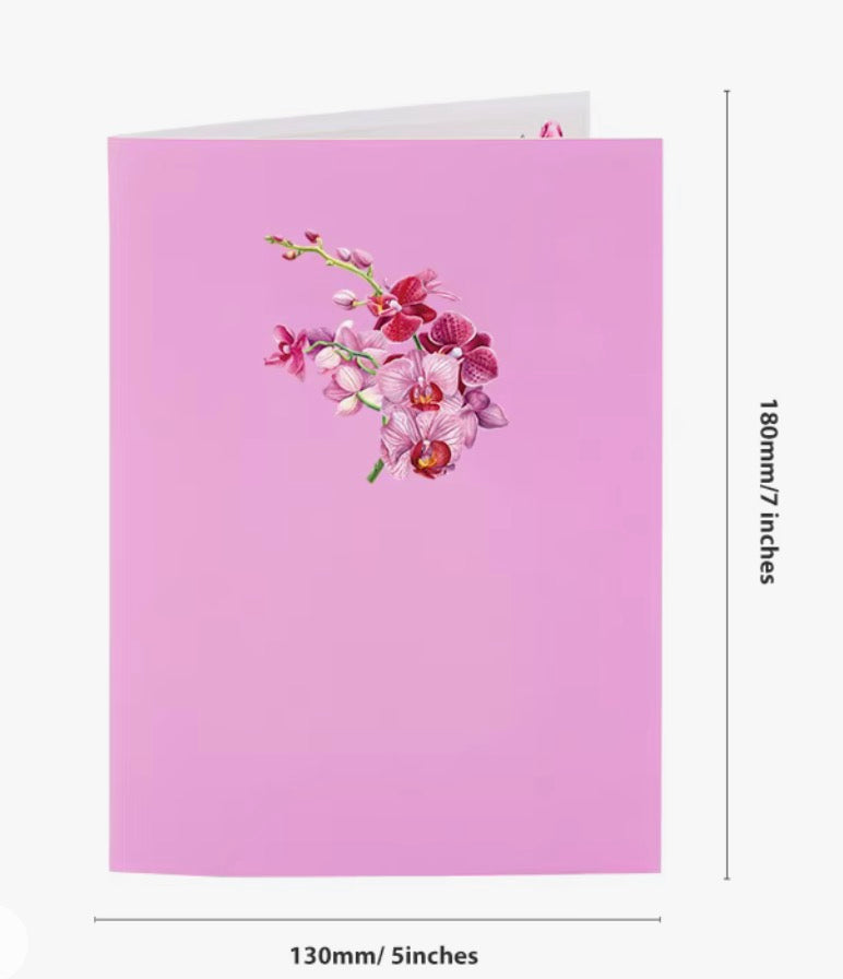 Pop-up Blumenkarte mit Umschlag